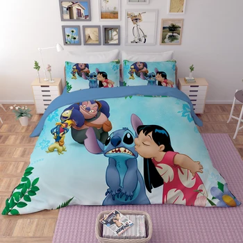 

Disney Lilo & Stitch Comforter Cover Bedding Sets Pillowcases Twin Full Queen King Bedroom Decoration Duvet Cover Set 3pcs Gift