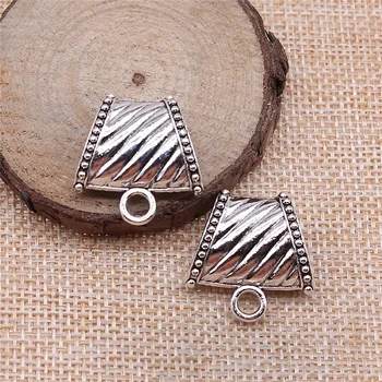

Wecharms 12pcs 124x123mm Scarf Buckle Bail Beads Fit For Jewelry Making DIY Scarf Bail Beads Charm Jewelry Accessories