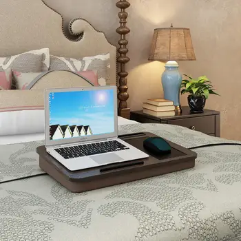 

Kuulee Portable Laptop Rack Wooden Learning Desk Tablet Stand Bed Sofa Holder Lazy Tables Rack With Storage Bag 48.5x30.5x5.5cm