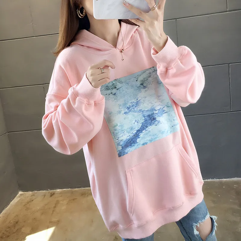 GUUZYUVIZ, зимние, Sudadera Mujer, розовые, корейские, больше размера, d принт, толстовки, толстовка, для женщин, плюс размер, Harajuk Sweat A Capuche Femme
