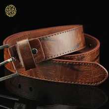 New High Quality Needle Buckle Style Leisure Men's Belt Hollow-out Rivet Punk PU Leather Men's Jeans Wide Belt DWH5