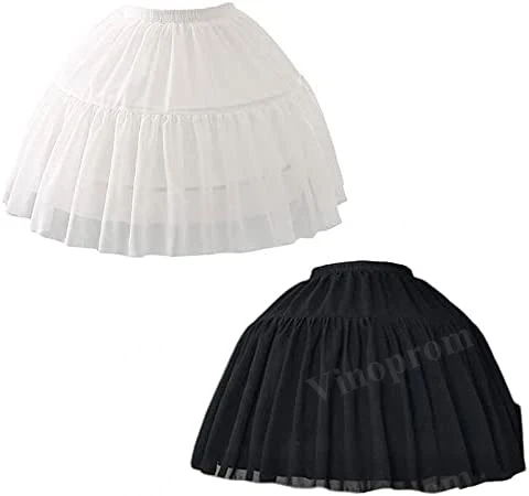 Women Girls Crinoline Petticoat 2 Hoops Skirt Chiffon Ball Gown Short Half Slip Underskirt For Lolita Cosplay petticoat skirt petticoat underskirt wedding underskirt lolita petticoat wedding petticoat