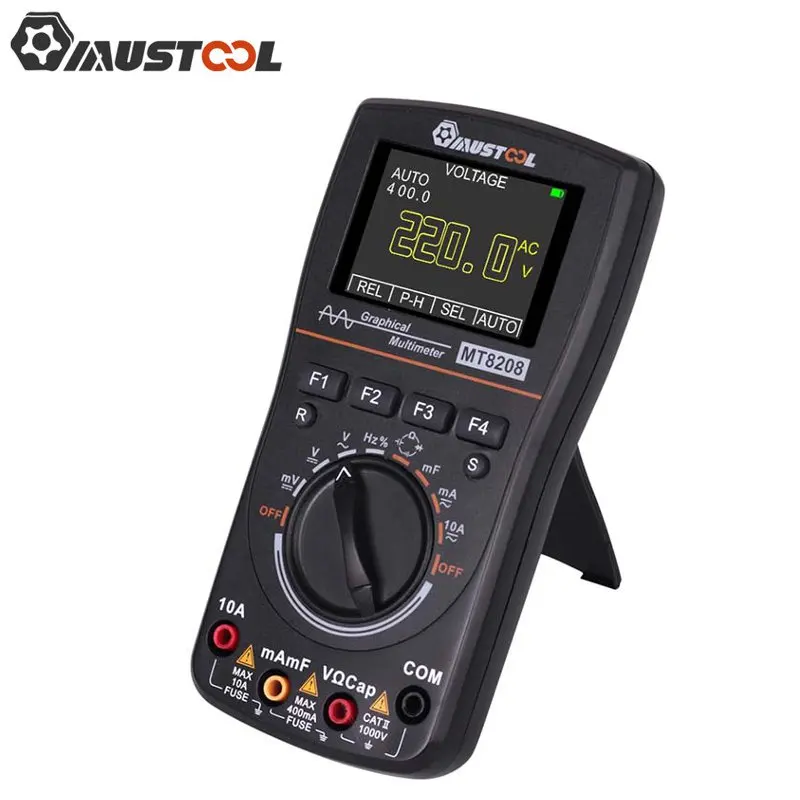 US $59.99 Mustool Upgraded Mt8208 2 In 1 Hd Intelligent Digital Multimeter Graphical Oscilloscope 25msps Sampling Rate Electronic Test