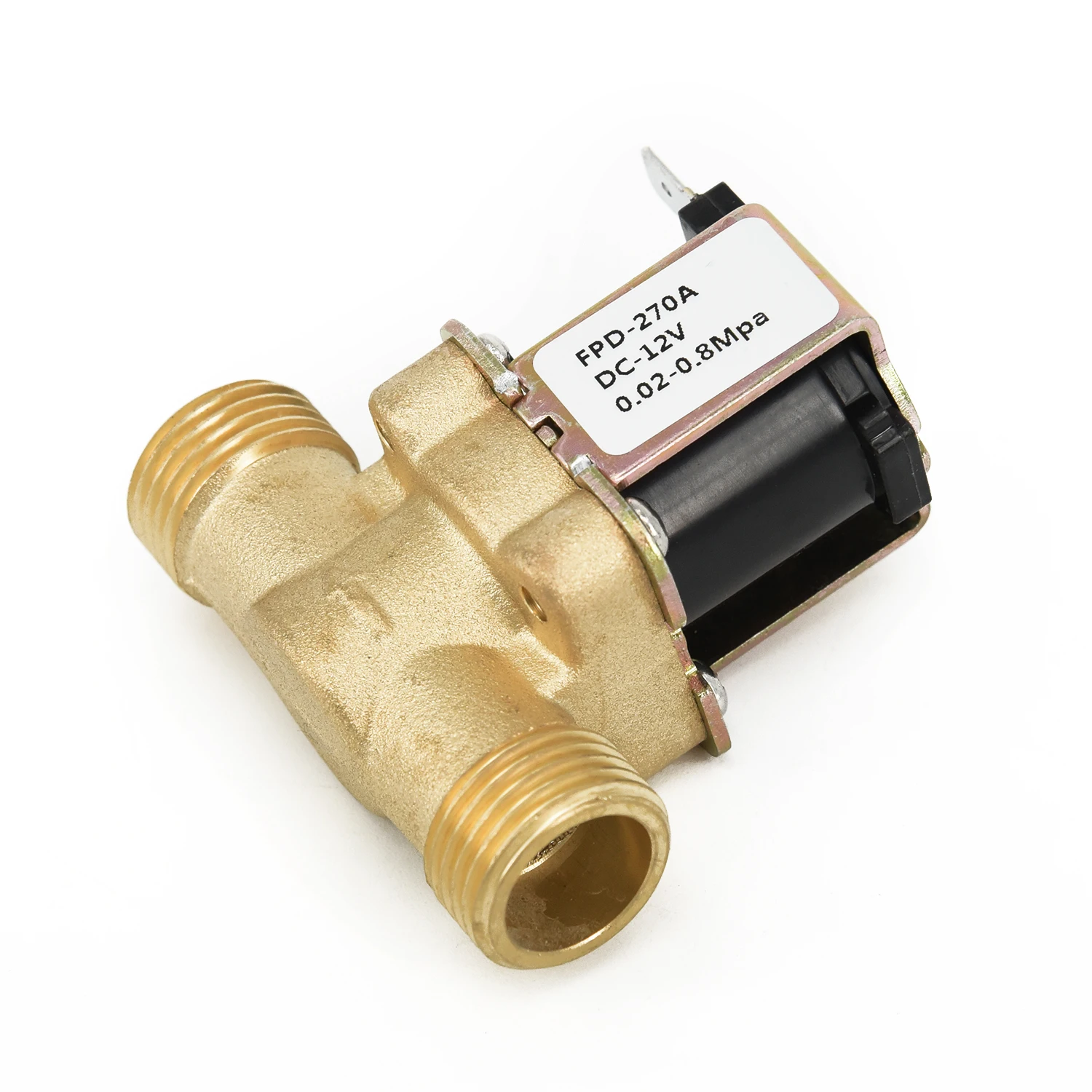 12V DC нормально закрытый электрический Соленоидный клапан медь 6,4X6 см ориентированный