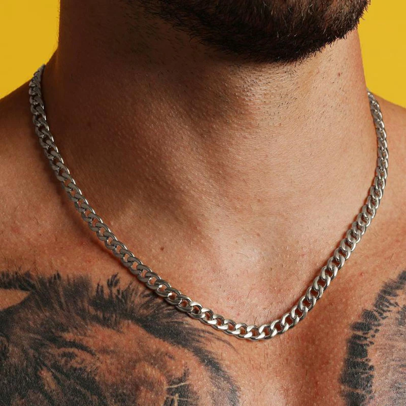 2020 New Fashion Rock Chain Necklace Men 4mm Stainless Steel  Long Necklace For Men Women Chain Jewelry