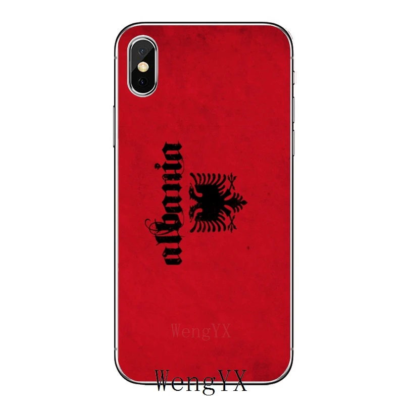 Албанский флаг баннер с орлом для iPhone 11 pro XR X XS Max 8 7 6s plus SE 5S 5c iPod Touch 5 6 Чехол - Цвет: Albanian-Flag-A-04