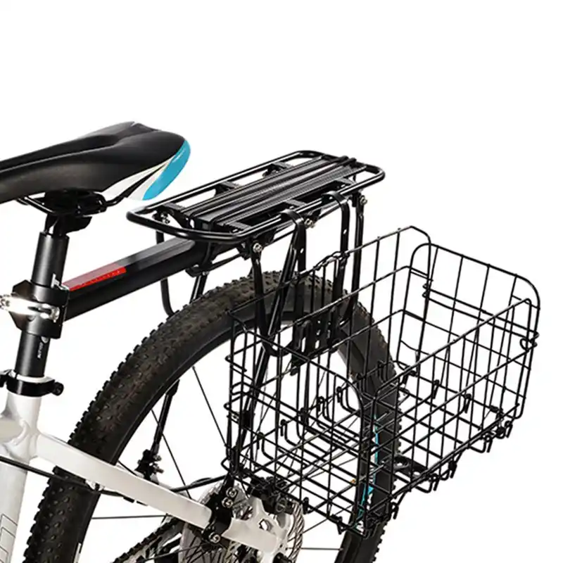 Cherry-Lee Bicycle Basket Anti-Rust Detachable Container Bike Accessory for Outdoor Road Mountain Folding Bike Electric Car