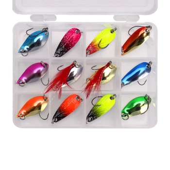

Makou Sequins 12Pcs 3G 3Cm Winter Fishing Lure Ice Fishing Jig Fake Artificial Bait Fishing Tackle