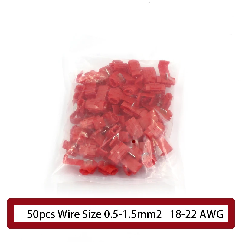 50pcs red Non breaking wire connect clip Line Connector Terminal Joint Red Quick Connection Clip Wire Crimp Splitter clamp | Обустройство