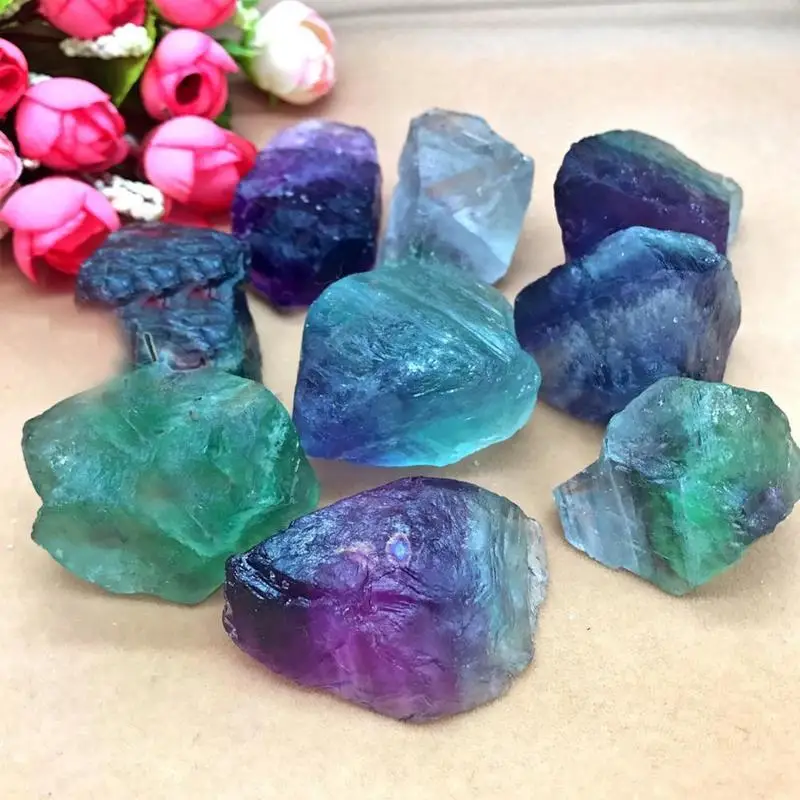 5Pcs colorful Natural Fluorite Crystal Striped 1.5-65CM Quartz Stone Point Healing Wand Treatment | Дом и сад