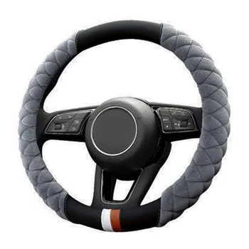 

2019 Winter Soft Plush Car DIY Steering Wheel Cover Braid On The Steering-wheel Warm Covers Car Styling Interior Accessories