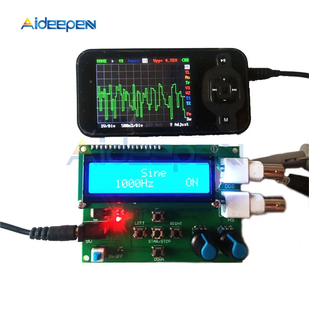 

DDS Function Signal Generator DIY Kit Module Sine Square Sawtooth Triangle Wave Function Generator 1602 Digital LCD Display