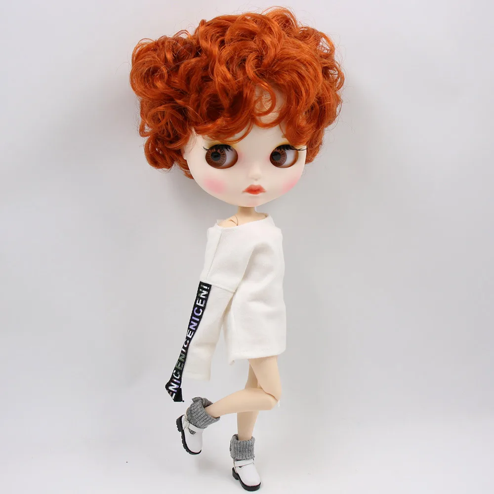Ледяной обнаженный Blyth кукла No. BL1207 Имбирные волосы резные губы матовые индивидуальные лица сустава тела 1/6 bjd - Цвет: a set like pic