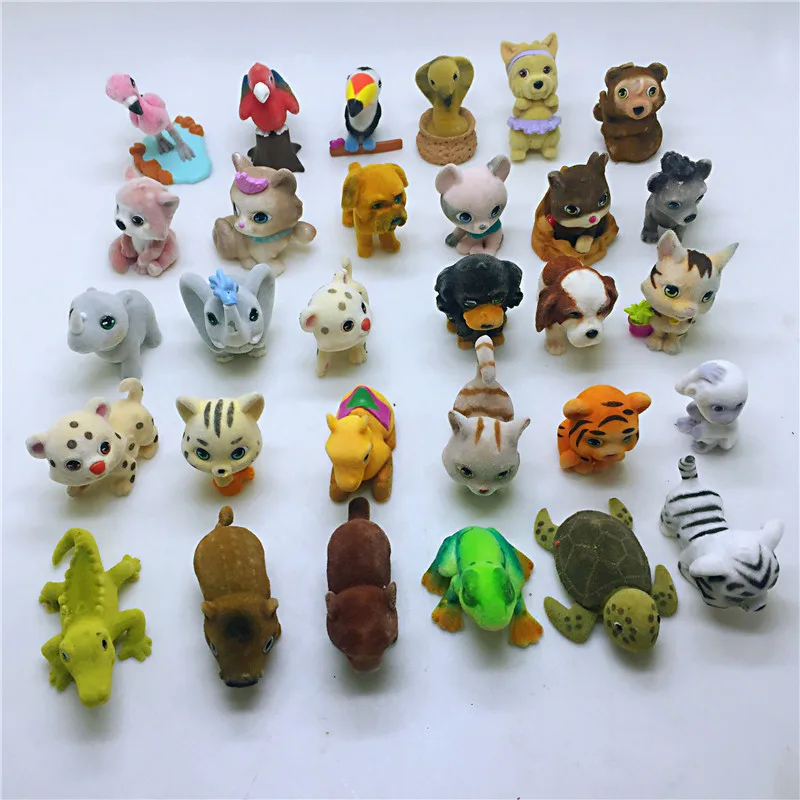 

20pcs/lot many model flocking animal doll for children animal doll's ornament gift doll toys mixed sending randomly