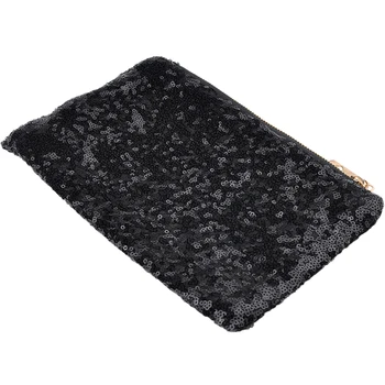 

Women Portable Makeup Tools Storage Holder Glitter Bling Wedding Evening Party Zipper Closure Fashion Sequins Clutch Bag