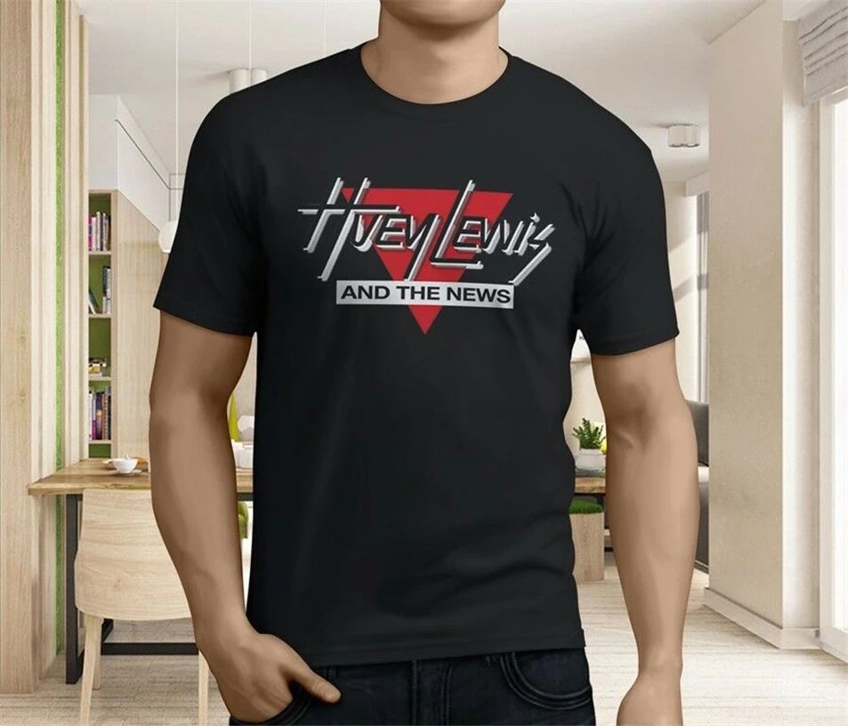 New Popular Huey Lewis Amp The News Men'S Black T-Shirt Size S-3Xl Free Shipping Tee Shirt | Мужская одежда