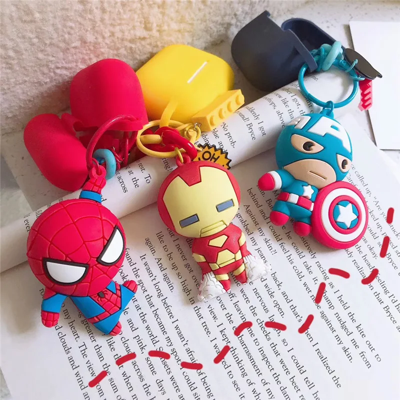 Чехол с принтом Marvel для AirPods pro силиконовый милый защитный чехол Bluetooth чехол для наушников роскошный для airpod 3 с брелком Человек-паук
