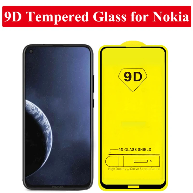 

9D Full Cover Tempered Glass for Nokia 8 7 Screen protector for Nokia 1Plus 7.1 6.1 5.1 3.1 2.2 Plus X7 X6 X3 3.2 4.2 Front Film