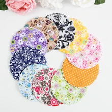 7 ピース/ロット六角形綿プリント生地ラウンドパッチワークキルティング生地 diy ヨーヨー自家製アクセサリーキット TJ0425-1(China)