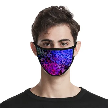 

Adult Butterfly Print Cotton Adult Washable Mask Adjustable 1 Pcs Dustproof Anti Pollution Black Mouth Mask Fabric Mascarillas