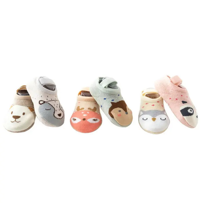Newly 1 Pair Baby Kids Non-slip Floor Socks Shoes Soft Cute Breathable Warm for Home BFE88