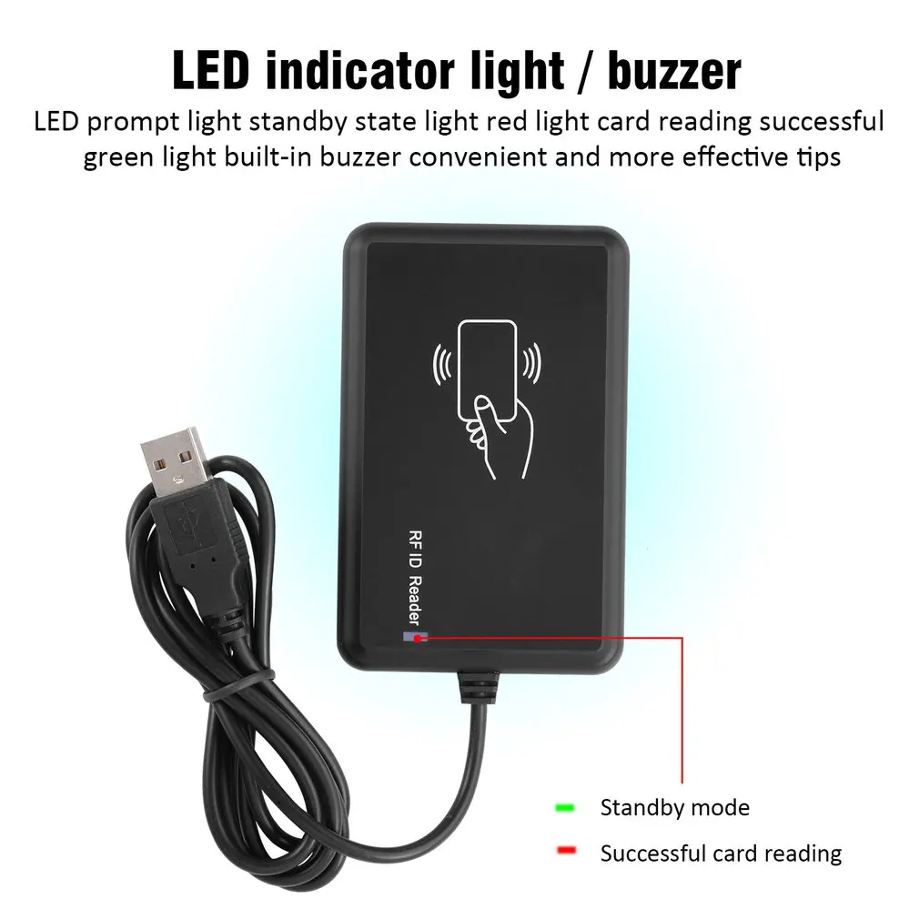 Jullynice Ultra Thin Compact Size 125Khz USB RFID Contactless Proximity Sensor Smart Non-Contact Id Card Reader Filter