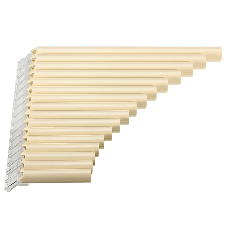 

16 Tube Eco-Friendly Resin C Tone Pan Flute Easy Learning for Woodwind Musical Instruments Lovers Beginner Ivory Yellow
