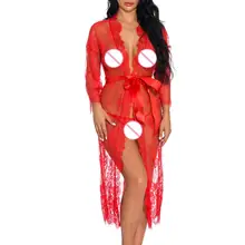 Для женщин сексуальный длинный халат кружевное нижнее белье Модные, прозрачные ночные рубашки для девочек прозрачные халат; богемный комплект, Roupa Para Dormir Camicia да Notte Лидер продаж Y
