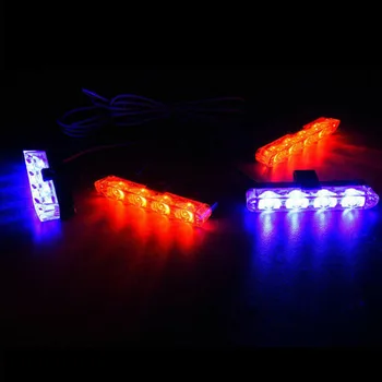 

Lamp 4-LED Flash Light Kit 16W Replacement Accessories Red&Blue Strobe