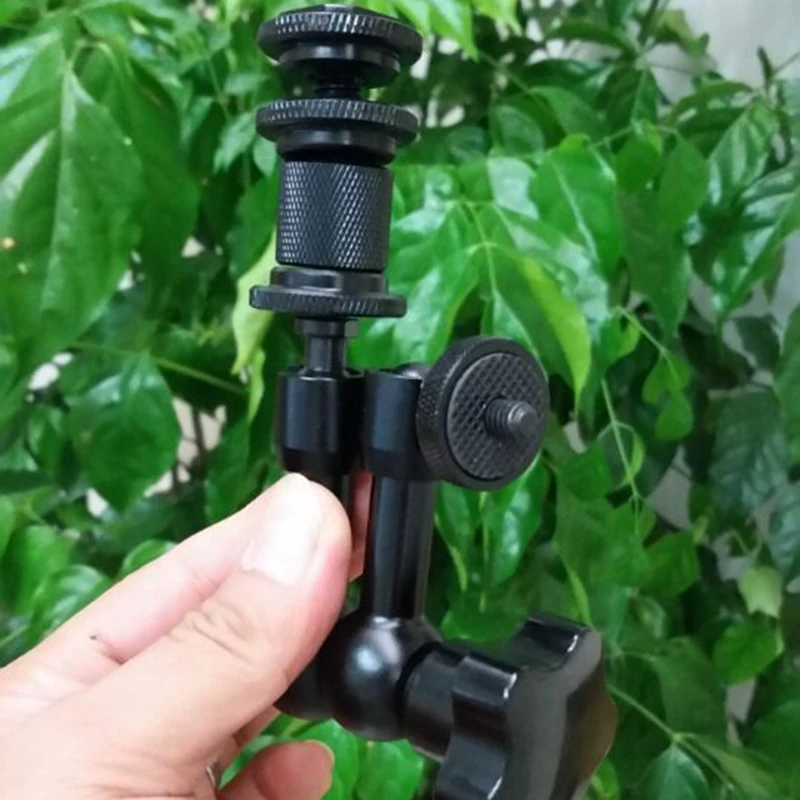 7 Inch Adjustable Friction Power Articulating Aluminum Magic Arm with Both 1/4 Inch Thread Screw for LCD Monitor/LED Lights
