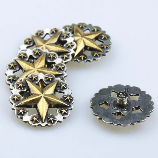 Concho 1 Silver/Gold - Engraved Star