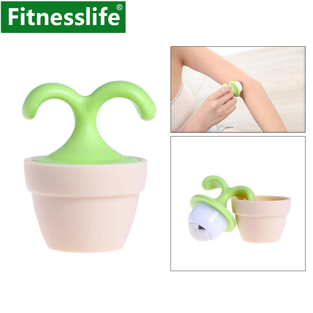 

Handheld Body Manual Massager Cute Mini Potted Plant Shaped Roller Ball Bead Relaxation Neck Foot Face Pot Desk Decor Massage