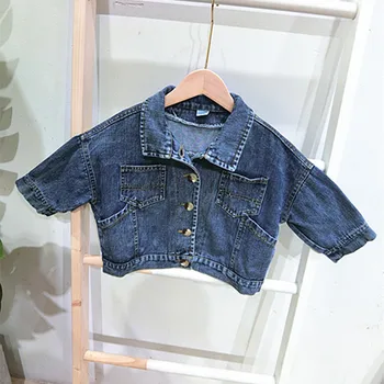 

Spring Autumn Baby Boy Jacket Korean Casual Denim Jacket for Girls 2 3 4 5 6 Years Toddler Girls Coat Fashion Kids Outwear New
