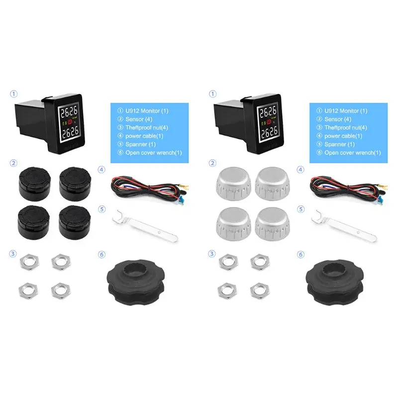 Система мониторинга давления в шинах U912, ЖК-дисплей, автосигнализация A6HE