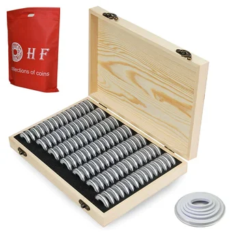 

20/50/100pcs Wooden Commemorative Coin Storage Box Coin Display Storage Box Box For Storing Storage Boxes