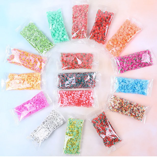 800pcs Strawberry Lemon Fruit Slices All for Slimes additives Contain Charms Fillers For Nail Art Supplies Access Decor Toy Gift 5