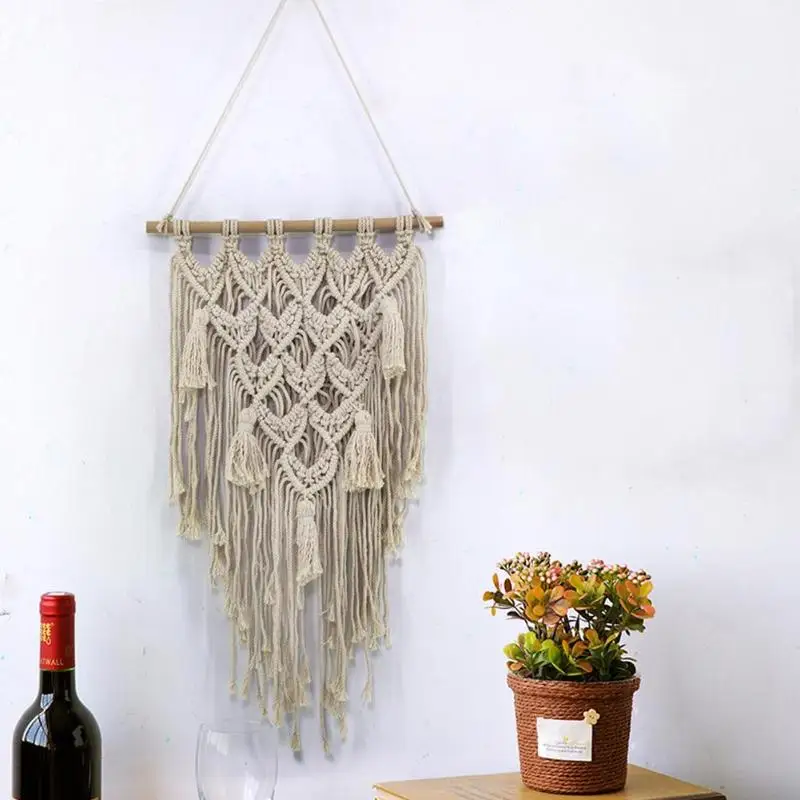 Macrame Wall Hanging Tapestry Bohemian Cotton Rope Boho Tapestry Apartment Dorm Living Room Art Decor Craft Home Decor