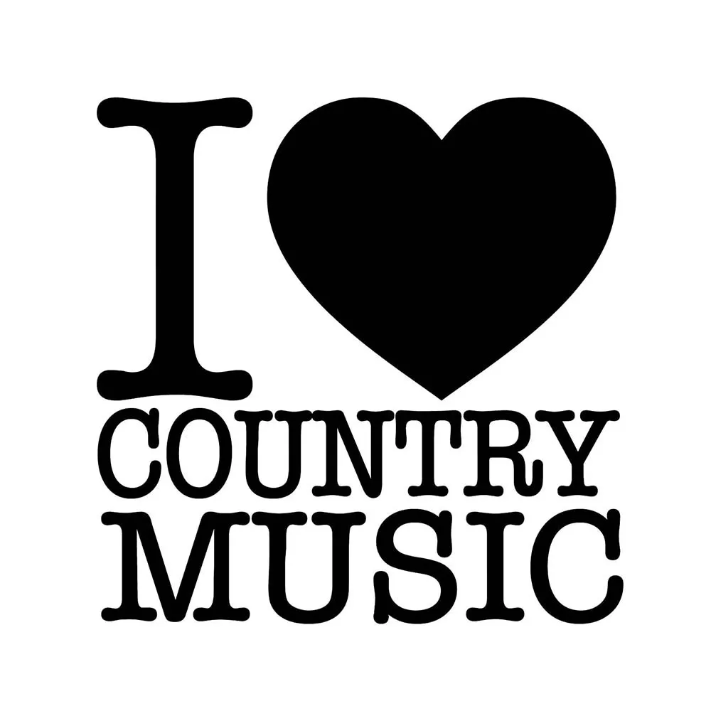 Виниловая наклейка с надписью I Love Country|Наклейки на автомобиль| |
