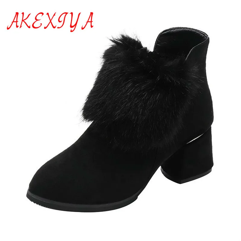 AKEXIYA/Лидер продаж женские зимние сапоги из натурального Лисьего меха модные