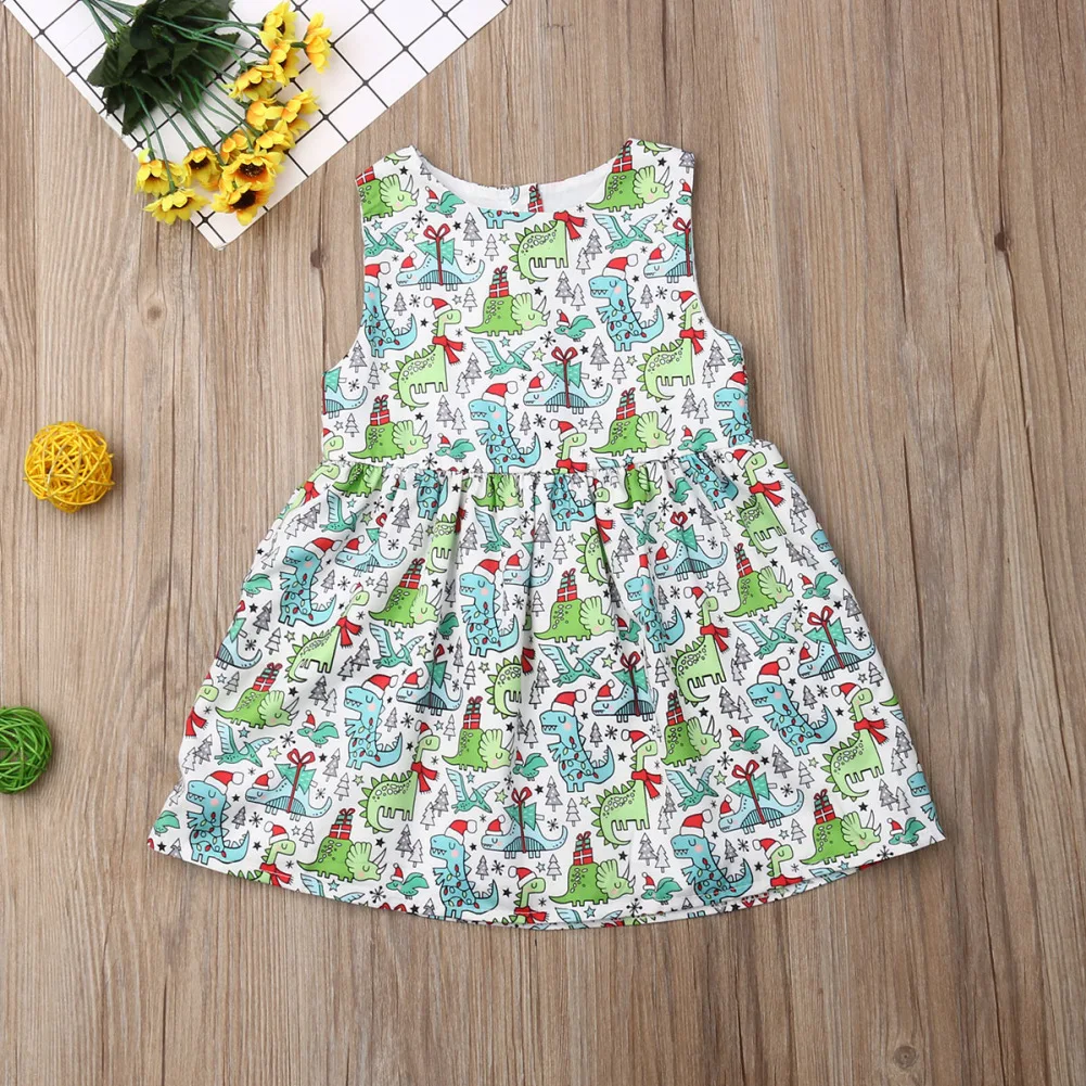 Baby Girls Allover Cartoon Dinosaur Graphic Smock Dress Toddler Girls' Allover Dog And Floral Print Dresses