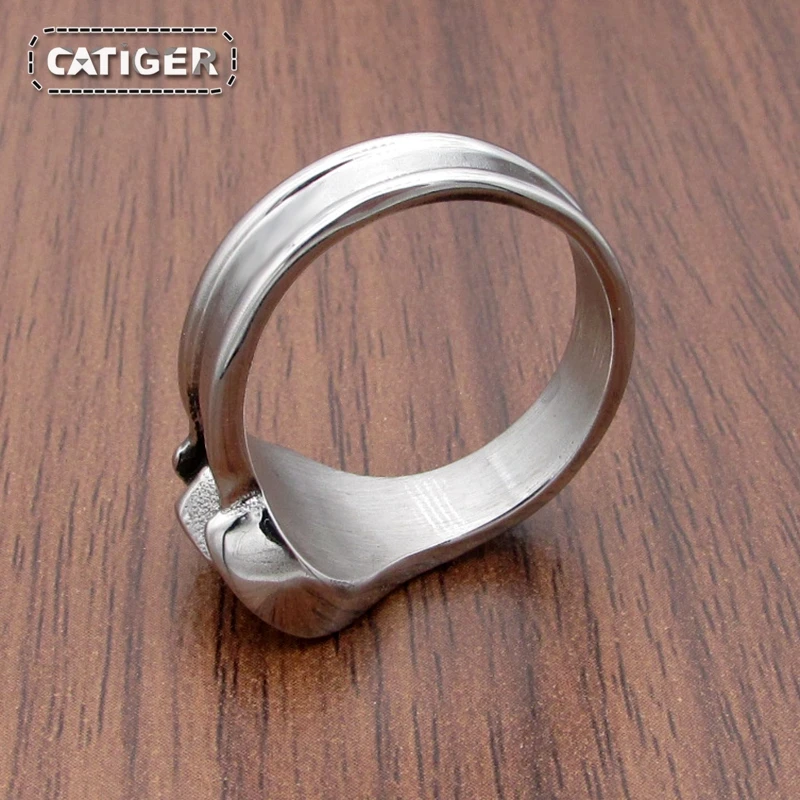 Punk 316L Stainless Steel Silver Color Biker Mechanic Wrench Screw Style Tools Ring Jewelry 5