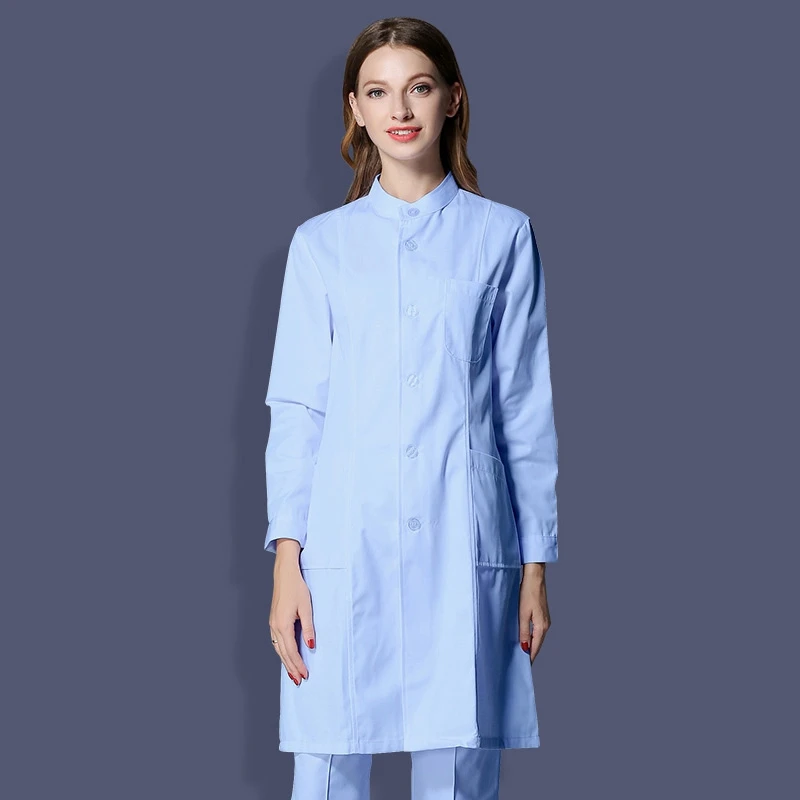 Blue women(Winter) Медицинская хирургическая униформа, униформа для ухода за больными, медицинская одежда для женщин и мужчин, костюм для врача, медсестры, лабораторное пальто - Цвет: Blue women(Winter)