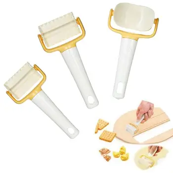 

3Pcs/Set Rolling Dough Cookie Cutters Round / Square Roll Slicer Biscuit Cookie Baking Pastry