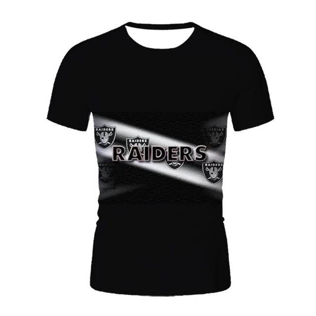 Fashion American Football Team Printed 3D T-shirt men Summer Raiders Casual Black White Hip Hop Tops Tees short-sleeved T-shirts CTX431