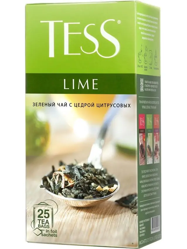Чай Тess &quotLime&quot зеленый с добавками 25 пакетиков |