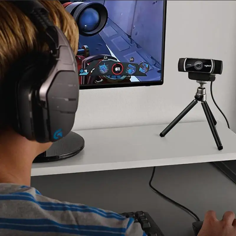 Веб-камера logitech C922 PRO 1080P Full HD видео поток Автофокус анкер веб-камера фоновый переключатель Встроенный двойной микрофон со штативом