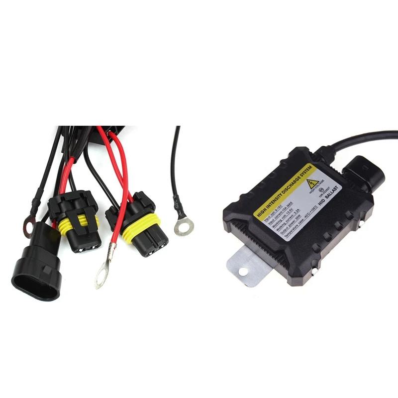 

2Pcs 35W Digital HID Xenon Conversion Ballast Replacement Slim All Bulbs & 1Pcs Xenon HID Conversion Relay Wiring Harness H11 90