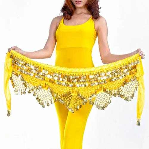 Yellow Стиль,, пояс для танца живота, 12 цветов на ваш выбор - Цвет: Yellow
