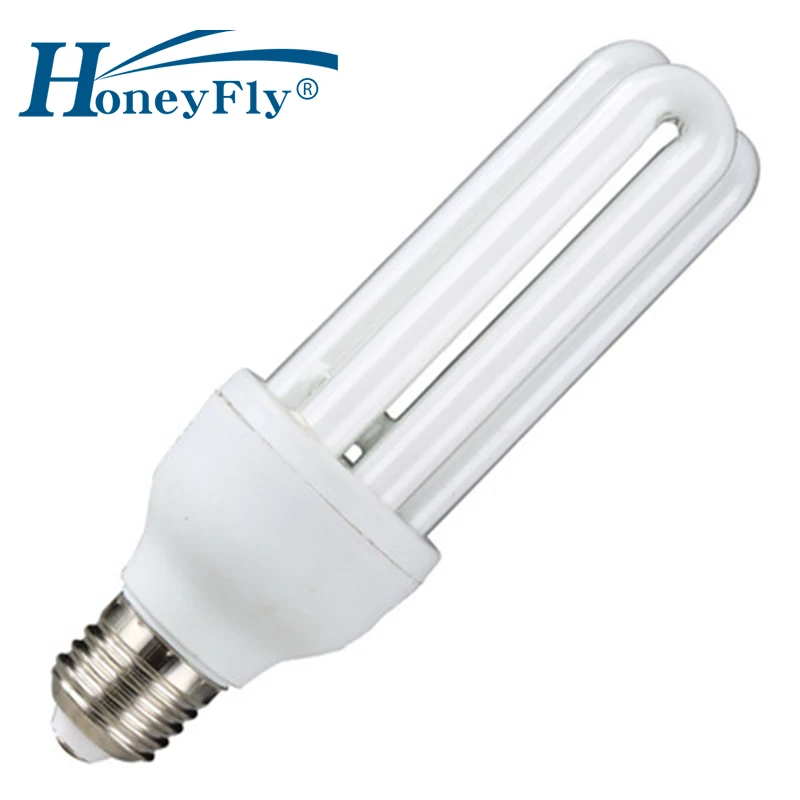 HoneyFly 3U Tube Energy Saving Lamp AC220-240V 11W/15W/20W E27 U Shape Fluorescent Light Bulb Home Lighting