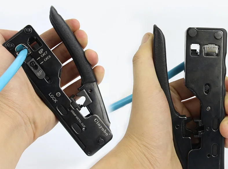 RJ45 Network Crimper Tool For Cat7 Cat6 Cat5 STP 8P8C Multifunction Crimp Metal Clip Stripper